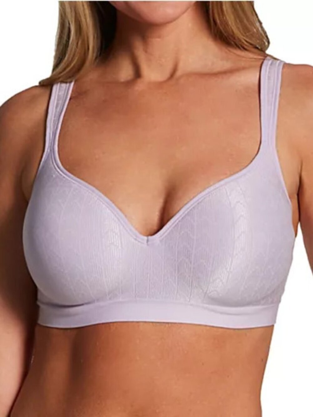 NWT Bali Women's Comfort Revolution Wireless Bra Purple Zag 36B